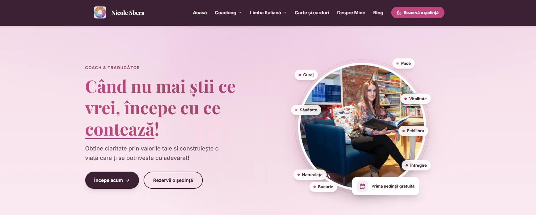 Site livrat: Nicole Sbera, life coach și traducător